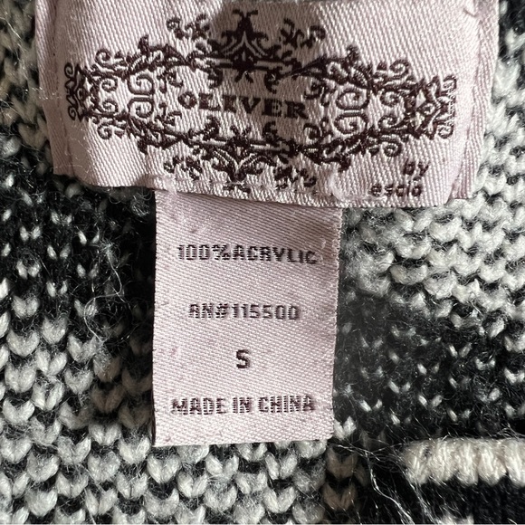 Anthropologie Oliver by Escio Zebra Print Sweater in Black + White Size Small - Picture 7 of 8